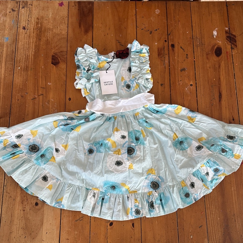 NWT Gentile Catone poplin ruffle dress
